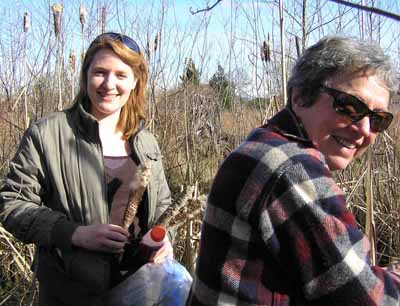 Workshop Participants Gathering Cattails