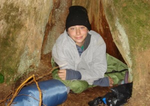 Sometimes campers sleep in hollow trees...