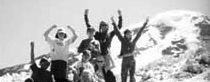 Max Davis and fellow campers reaching Coleman Glacier on Mt Baker.